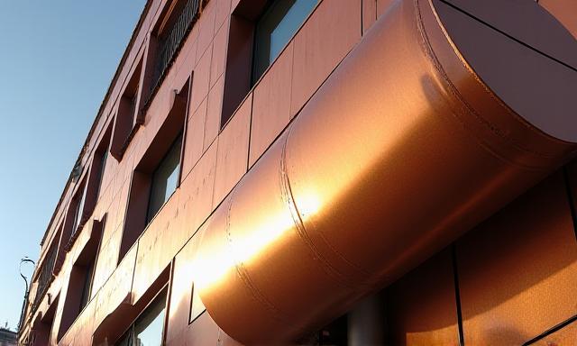 Fachada de edificio con elementos metálicos modernos