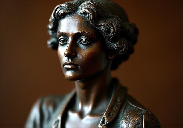 Escultura de bronce restaurada manteniendo su pátina noble